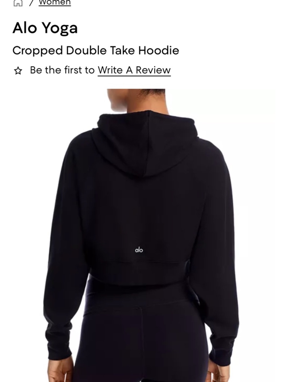 Sold out everywhere!! ALO Yoga Black Cropped Double Take Hoodie